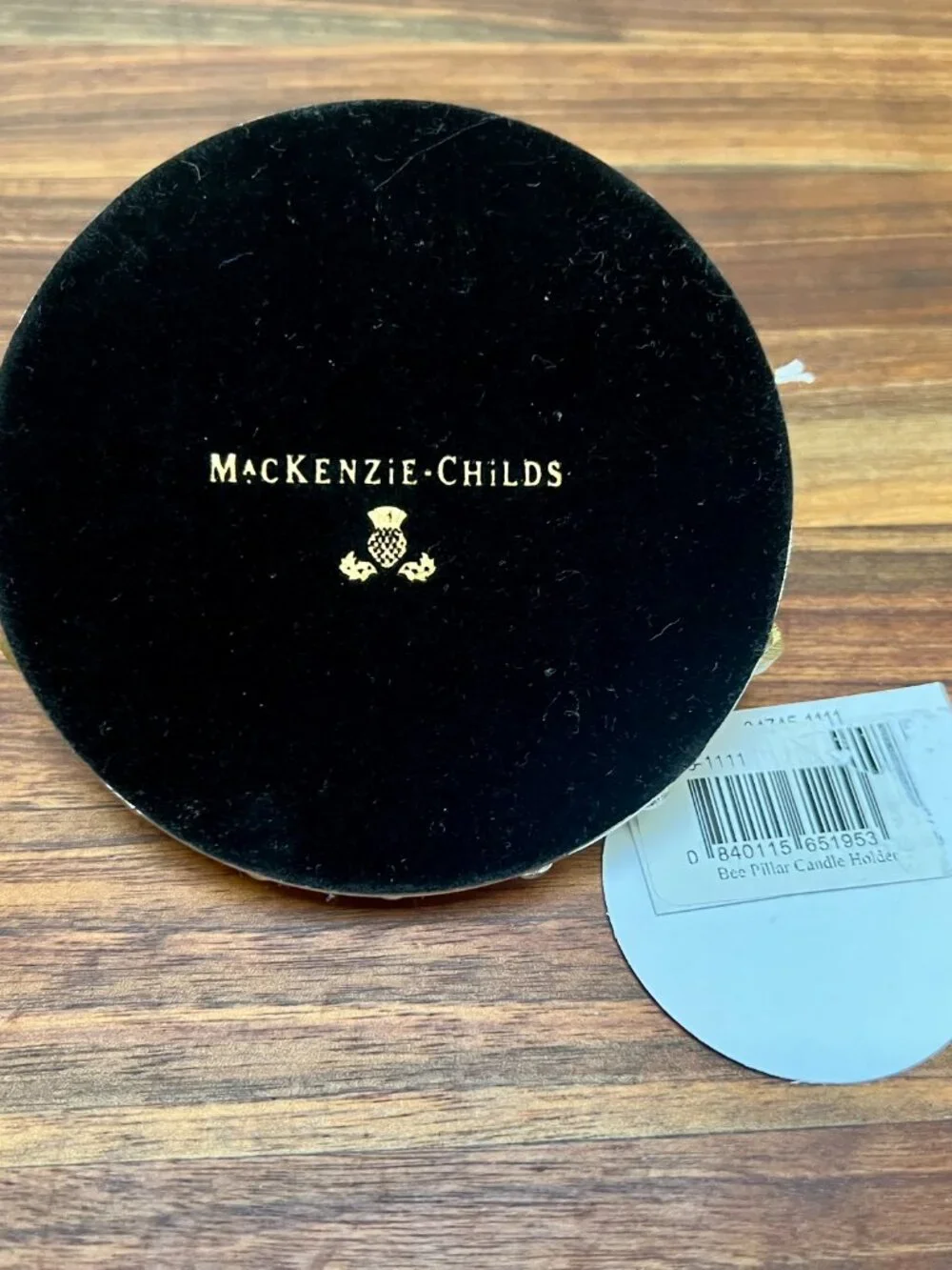 Retired MacKenzie-Childs BEE Pillar Candle Holder
